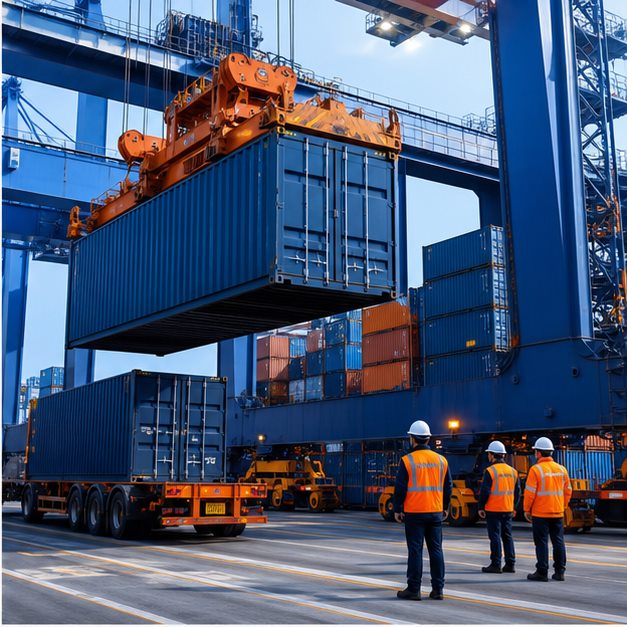 Containers prepared for international freight